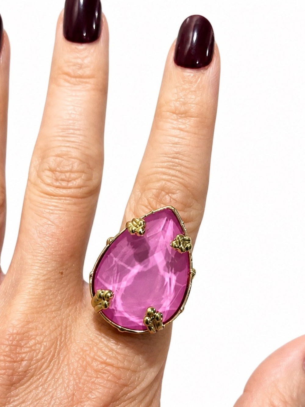 NEW Glitz Mob Pear Shaped Crystal Ring in Rosé riot-adjustable